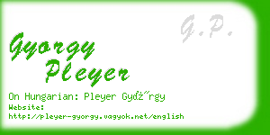 gyorgy pleyer business card